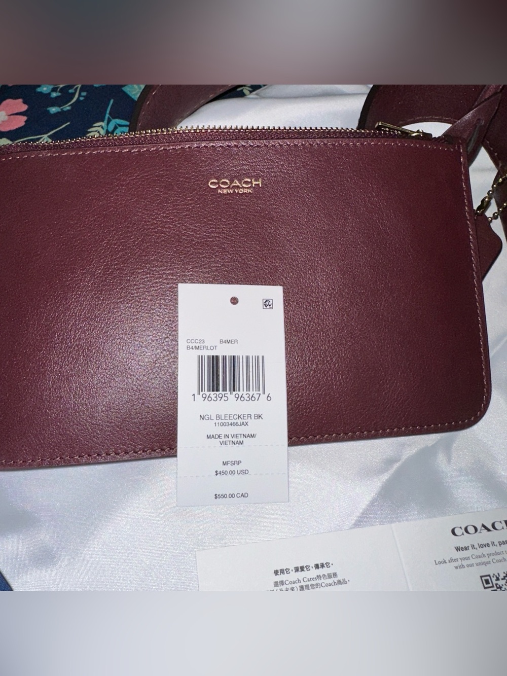 Coach Bleecker Merlot Bucket Bag - Picture 9 of 9